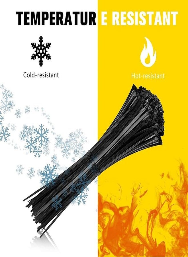 OPENBOX® 4, 8, 12 Inch Cable Ties (Pack of 300) 100 Pieces Each Size Combo Heavy Duty Zip Ties, Nylon Wire Organizer Cable tie, Zip Tie, for Cable Management (Black) - Image 5